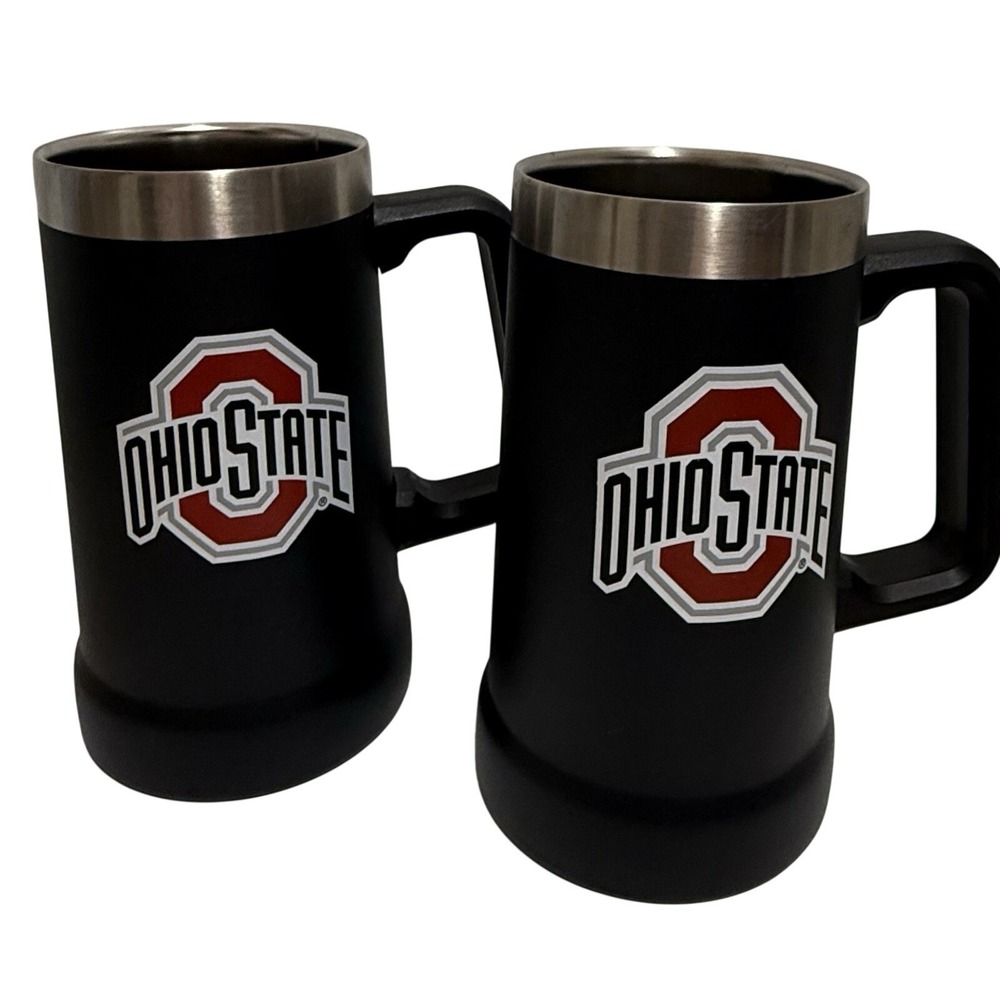 OSU Ohio State University Insulated Beer Mugs Set Of 2 Memory Company - Black